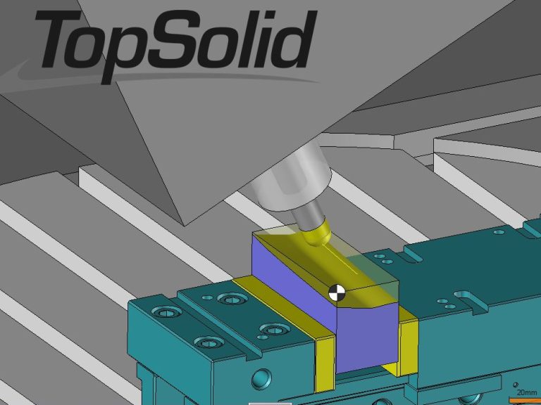 CAM-Programmierung CNC-Bearbeitung eines Werkstücks mit Softwareanwendung.